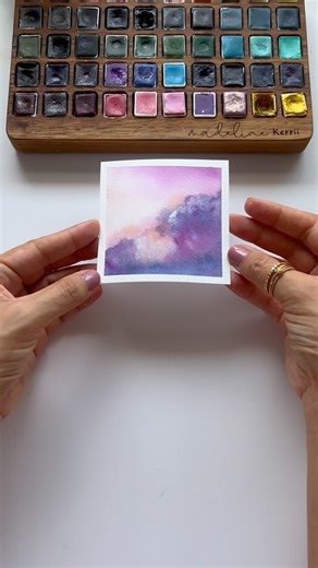 2.1K views · 55 reactions | Paint soft clouds with me :) New tutorial series for subscribers! Full length video now available. Subscribe on my profile to get access ☁️ #watercolor | Madeline Kerrii Art | Facebook