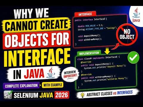 302. We cannot create objects for an interface in Java (Selenium Java 2026)