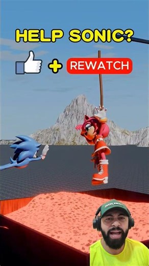 Sonic tenta salvar Amy rose de cair #shorts #sonic