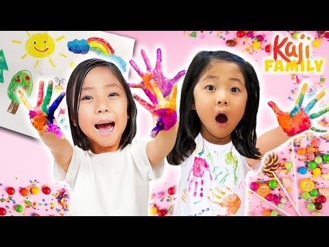 Emma VS Kate Kaji Family Fun Challenges with Slime and Art