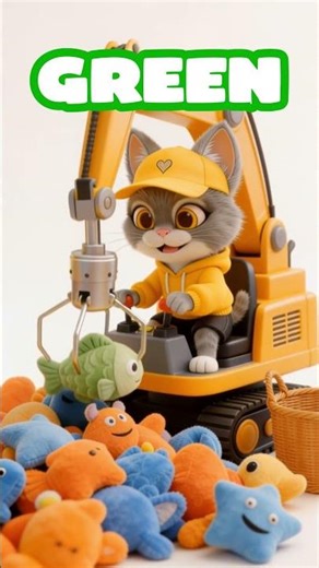 Symba Learns Colors with the Excavator! 🌈🐱