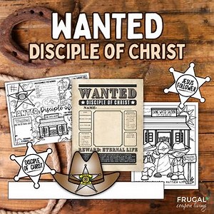 Wanted: Disciple of Christ Western-Themed Bible Craft, Jesus' Disciples Activity