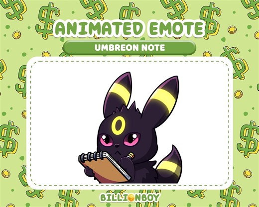 Animated Umbreon Note Emote – Kawaii Pokemon Writing Emoji for Twitch/discord (digital Download) - Etsy