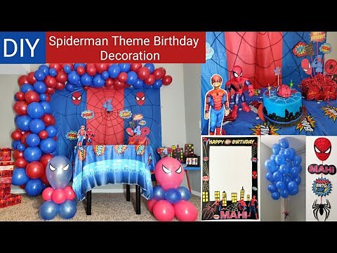 DIY | Spiderman Theme Birthday Decoration Ideas | Kids Spiderman Birthday Party Decoration At Home