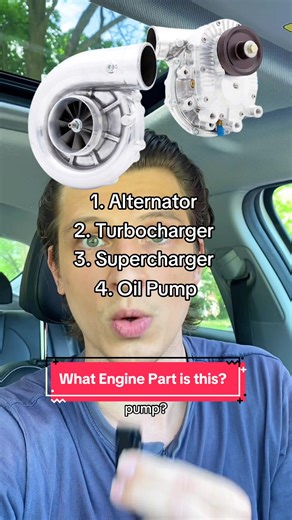 What Engine Part is this? #alternator #turbocharger #supercharger #oilpump #enginepart #autotrivia #drivingapproach #carpartscheck