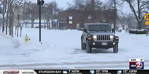 Blowing snow causes treacherous conditions on roads and highways