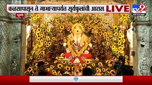 121K views · 10K reactions | Pune Dagdusheth Halwai Ganpati Mandir | दगडूशेठ गणपती मंदिरात 21 हजार सूर्यफुलांची आरास | TV9 Marathi | Facebook