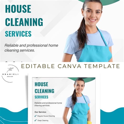Maid Service Flyer Template, Cleaning Business Flyer, Editable Canva Flyer, Instant Download - Etsy