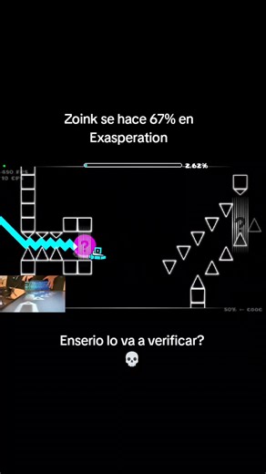 Zoink alcanza el 67% en Exasperation de Geometry Dash