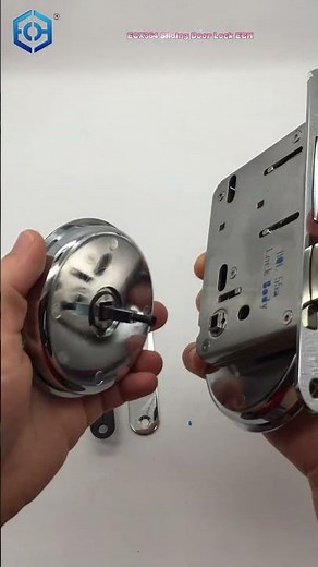 ECX364 Chrome Zinc Alloy Big Round Panel Pocket Sliding Door Lock