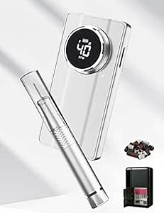 Professional Nail Drill Machine & Power Bank 2 in 1 Electric Nail File 40,000RPM Brushless Silent Handle Nail Grinder Manicure Pedicure Kit Rechargeable Nail Drill Kit Nail Drills for Acrylic Nails