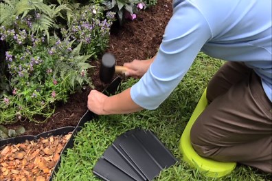 Gardener's Supply Company Easy Pound-in Landscape Edging Kit | Outdoor Interlocking Garden Border | Made with Weatherproof Recycled Plastic - 8" Tall, 20' Long