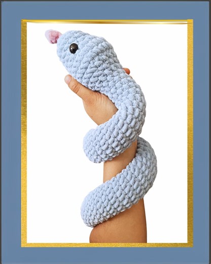 Pastel Blue Crochet Snake | Handmade Plush Toy | Cute Amigurumi Stuffed Animal Gift - Etsy