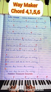 12K views · 210 reactions | WAY MAKER, PIANO CHORD PROGRESSION TUTORIAL Part 9 | HiddenTreasure Sounds | Facebook