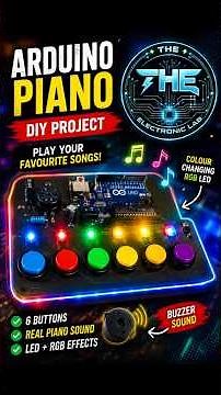 DIY Arduino Piano with RGB LED Effects 🤯 | Easy Electronics Project