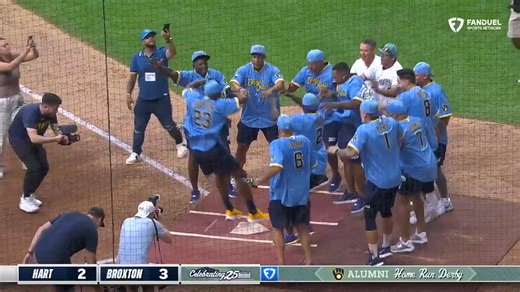 KEON BROXTON WALKS OFF THE CHAMPIONSHIP ROUND WITH A 435-FT NUKE AND THEN HITS THE BOWLING BALL CELEBRATION | Milwaukee Brewers