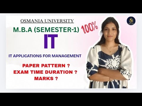 IT APPLICATIONS | MBA | SEM-1 | PAPER PATTERN DETAILS | OSMANIA UNIVERSITY | ‎⁨@shivanipallela⁩
