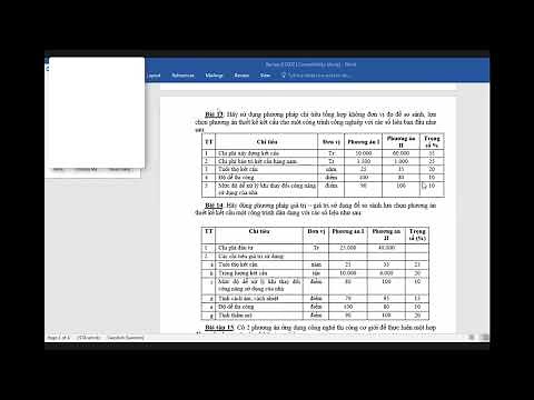 KINH TẾ XÂY DỰNG 2 | Bài tập chương 2 PP đánh giá và SS giải pháp thiết kế xây dựng| Buổi 6 - Tiết 2