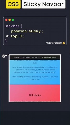 CSS Position Property | Sticky in CSS | CSS Tutorial |CSS Position | CSS Project | HTML CSS Project
