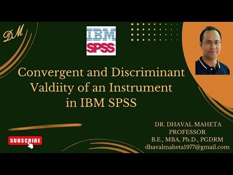 35. Convergent and Discriminant Validity of an Instrument in IBM SPSS || Dr. Dhaval Maheta