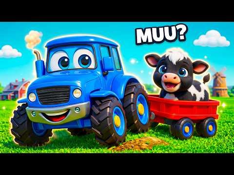 Merge Tractorasul 🚜 Animale de la fermă 🐑🐄 | Cântece pentru copii (sunete de animale) | Cip-Cirip