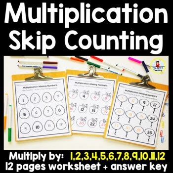 Multiplication Missing Numbers Skip Count Worksheet