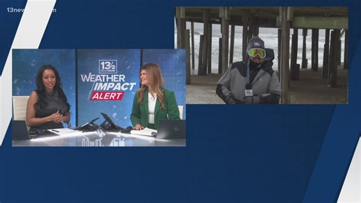 Strong sustained winds riling up waves at Kitty Hawk