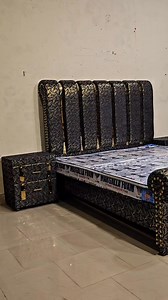 03257860951 stylish Black & Golden Contrast Textured fabric is bed set ko banata hai aur bhi zyada luxurious. Har angle se classy — har bedroom ka dream look! #HighGlossBedset #BlackGoldenBed #LuxuryFurniture #ModernBedroom #TexturedFabric #LowProfileBed #TrendingBedset #FurnitureDesign #ViralFurniture #TikTokFurniture #PakistanFurniture | Furniture Sale Mela