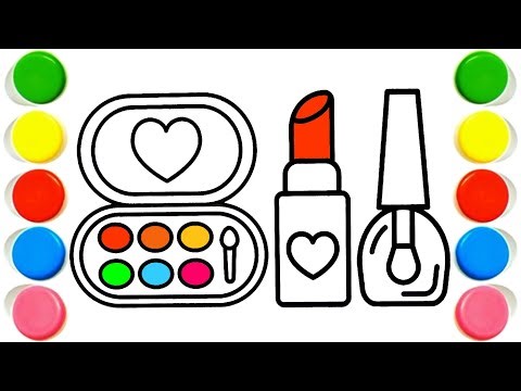 How to Draw Makeup Set for Kids, Drawing for Kids