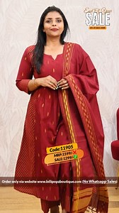 1,Yeame Cotton Alia Cut Kurta set with Duppatta Product Code - 11904 MRP - 1599.00❌ SALE PRICE - 1349.00✅ 2,Yeame Cotton Ethnic Kurta Set With Dupatta Product Code - 11905 MRP - 1599.00❌ SALE PRICE -1299.00✅ 3,Yeame Designer Cotton Hakoba Dress Product Code - 11906 MRP - 1249.00❌ SALE PRICE -999.00✅ 4,Yeame Ethnic Kurta Set Product Code - 11907 MRP - 1449.00❌ SALE PRICE - 1149.00✅ 5,YYeame Plaid Button Down Dress Product Code - 11908 MRP - 1249.00❌ SALE PRICE - 999.00✅ Product will be dispatched
