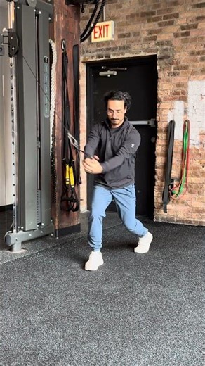 Cable Chop High Low Standing Split Stance