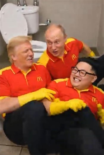 Trump Putin Kim Jong Un Work in McDonald Political Satire Funny Parody Comedy Sketch Humor Laugh