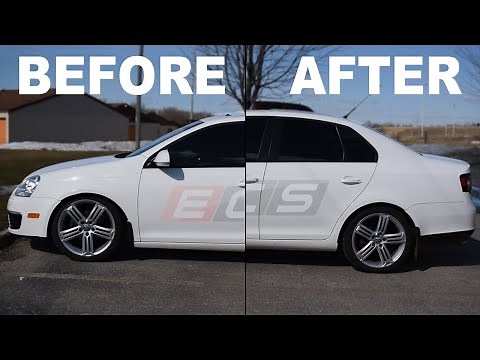 How to Change Your Ride Height with Coilovers | ECS Tuning Street Coilovers Review | MK5 VW Jetta