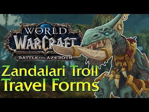 Zandalari troll travel/flight forms - in game preview | World of Warcraft