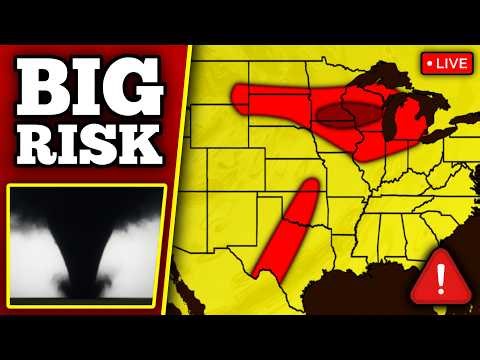 🔴 BREAKING TORNADO ON THE GROUND - Large Tornadoes Possible With LIVE Storm Chasers...
