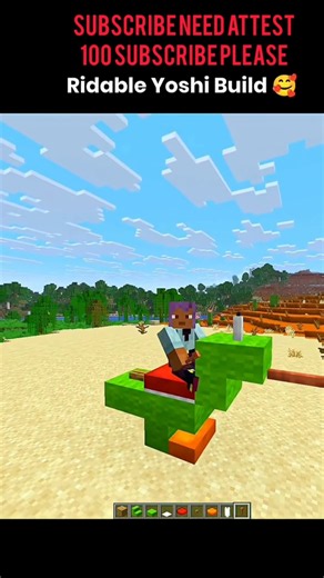 How to build Rideable Yoshi in Minecraft#minecraft build#minecraft short#minecraft moments