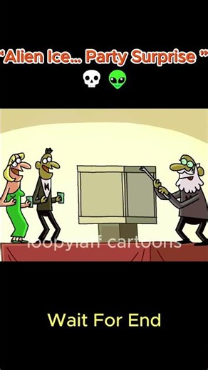 “Alien Ice… Party Surprise ” 💀👽#funny #cartoon #shorts