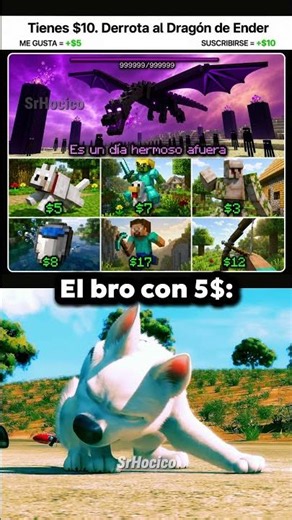 Solo tenía $5 y eligió ESTO para derrotar al Dragón Ender 💀#cbum