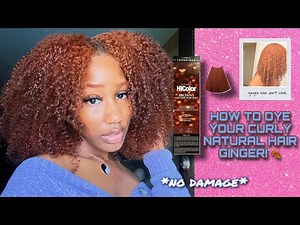 HOW TO DYE YOUR CURLY NATURAL HAIR GINGER! 🥕 *no damage* ✨ L’oréal Hi Colors SOFT AUBURN H5