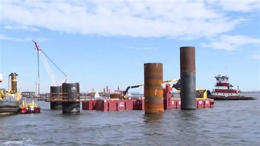 Officials provide up-close look at progress made at Key Bridge site