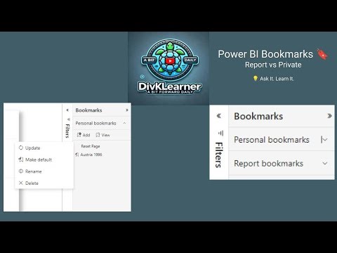 Report Bookmarks vs Private Bookmarks in Power BI | Ask it, Learn it with DivKLearner