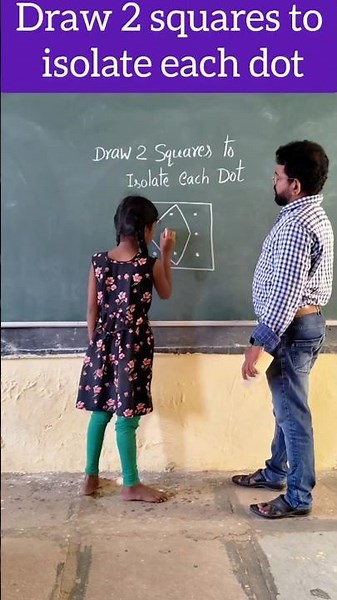 Draw two squares to isolate each dot #education #maths #school #students #YouTube short #trending