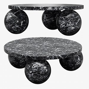 [Hot Item] Custom Stone Furniture Waterfall Balls Set Round Sphere Pedestal Marble Ball Coffee Table