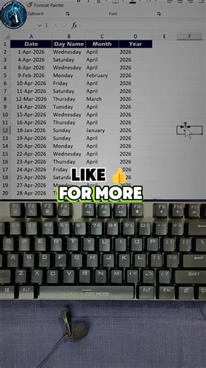 Date Split in 1 Click 😱 Day Month Year Easy Excel Secret Trick 🔥2026 #guapo_tech_fix