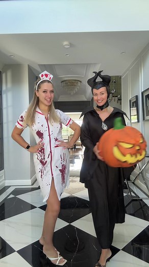 Mum and Daughter Matching Halloween Costume Transformation