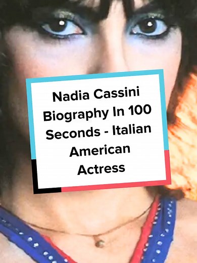 Nadia Cassini Biography In 100 Seconds - Italian American Actress #nadiacassini #italianamerican Nadia Cassini Biography In 100 Seconds - Italian American Actress. Nadia was a film, television, and stage actress, singer, and showgirl born Gianna Lou Müller on January 2, 1949, in Woodstock, New York, U.S. Her parents were German American Harrison Müller Sr. and his Italian American wife, Patricia Noto. They were both professional dancers and actors. She didn't have any siblings. Please subscribe.