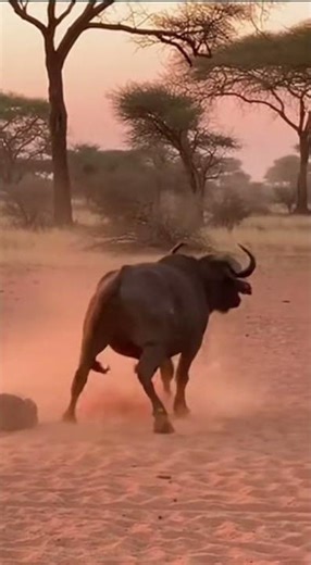 Cape Buffalo LAUNCHES Leopard Into Bushes 🔥 #viral