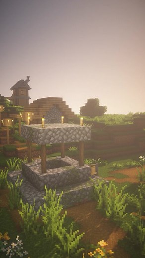 Village fountain upgrade! Part of a mini series for a whole village town center upgrade! 😎 #fyp #minecraftclips #buildideas #buildideasminecraft #minecrafttiktok #minecraft