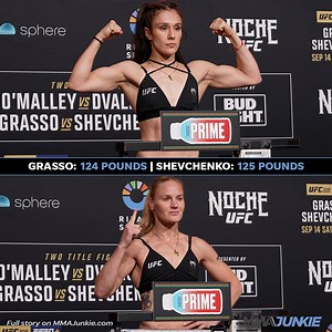 464K views · 9.8K reactions | Alexa Grasso and Valentina Shevchenko looked as sharp as ever on the scale at #UFC306 weigh-ins ahead of the first women's trilogy bout in UFC history. | MMA Junkie | Facebook