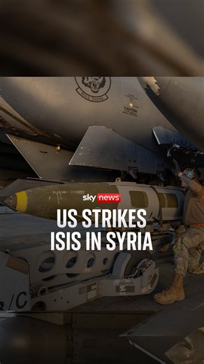 Sky News on Instagram: ""This is not the beginning of a war - it is a declaration of vengeance." The US has launched 'large-scale' strikes to 'eliminate' Islamic State fighters in Syria after three US citizens were killed in an attack, US Defence Secretary Pete Hegseth has said. https://trib.al/uCcS2ua"